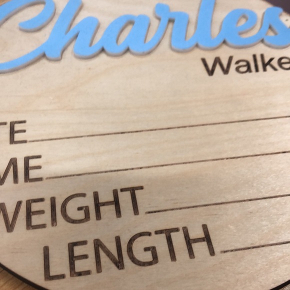 Wooden Birth Announcement Sign, Name Announcement Sign, Baby Name Sign - Picture 3 of 4